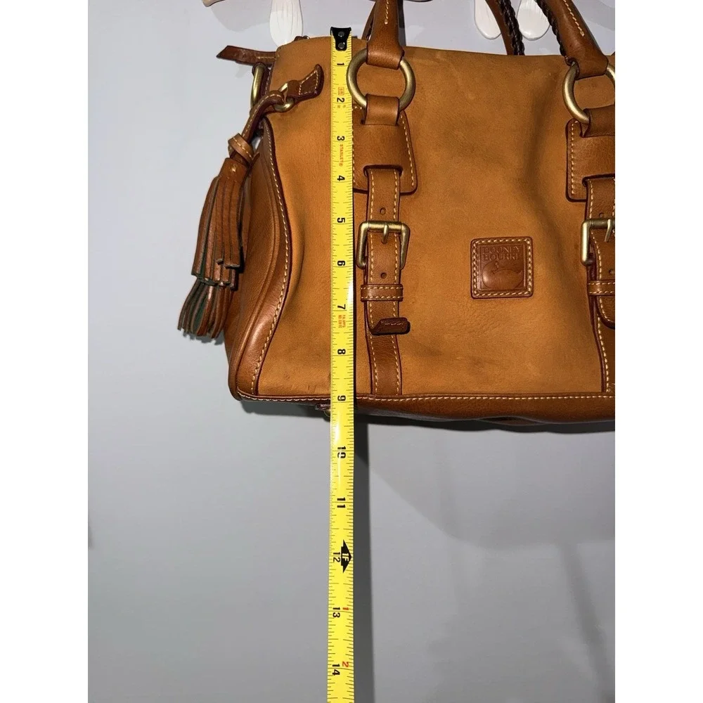 Dooney and Bourke Leather Florentine Satchel  Handbag‎ Crossbody Two Tone Tan N